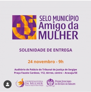Selo Munic&iacute;pio Amigo da Mulher