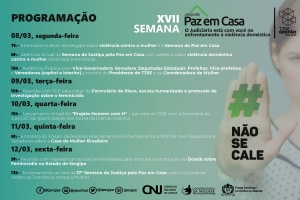 Semana da Justi&ccedil;a pela Paz em Casa acontecer&aacute; de 8 a 12 de mar&ccedil;o