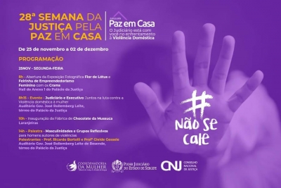 Semana da Justi&ccedil;a pela Paz em Casa acontecer&aacute; de 25 de novembro a 2 de dezembro