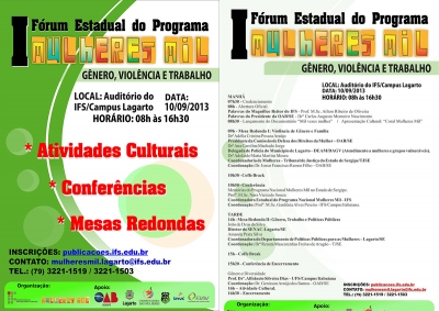 I F&oacute;rum Estadual do Programa Mulheres Mil