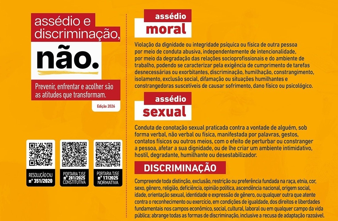 IAssédio e Discriminação. Não. Prevenir, enfrentar e acolher são atitudes que transformam
